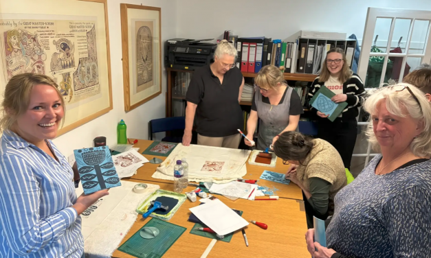 Textile Block Printing: Linen Wall Hanging